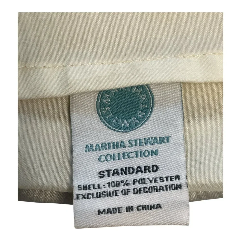 Set of 2 Martha Stewart Collection Standard Pillow Shams – Embroidered Floral –